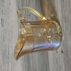Vintage Amber Glass Pitcher